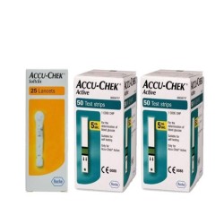 2 بسته نوار تست قند خون اکیو چک اکتیو + 1 بسته سوزن اکیوچک رایگان